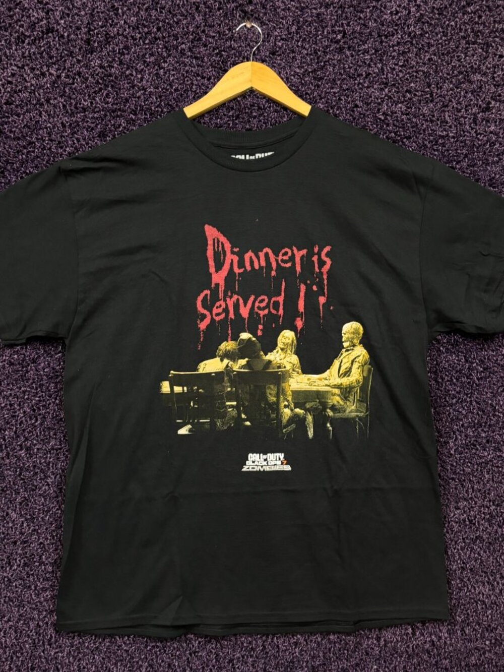 Call of Duty Black Ops 7 Zombies Dinner is Served T-Shirt XL